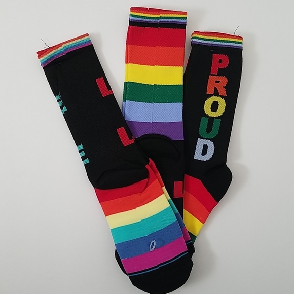 NEW 3 pair of socks pride rainbow love is love - Picture 2 of 2